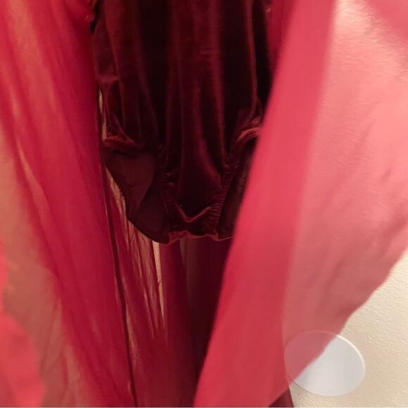 A Wish come true burgundy red Dance appliqué costume V2364Y New Soul Child LC - Picture 6 of 12